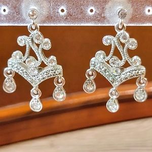 Signed Lia Sophia Retired Bel Aire Crystal Chandelier Earrings Pierced